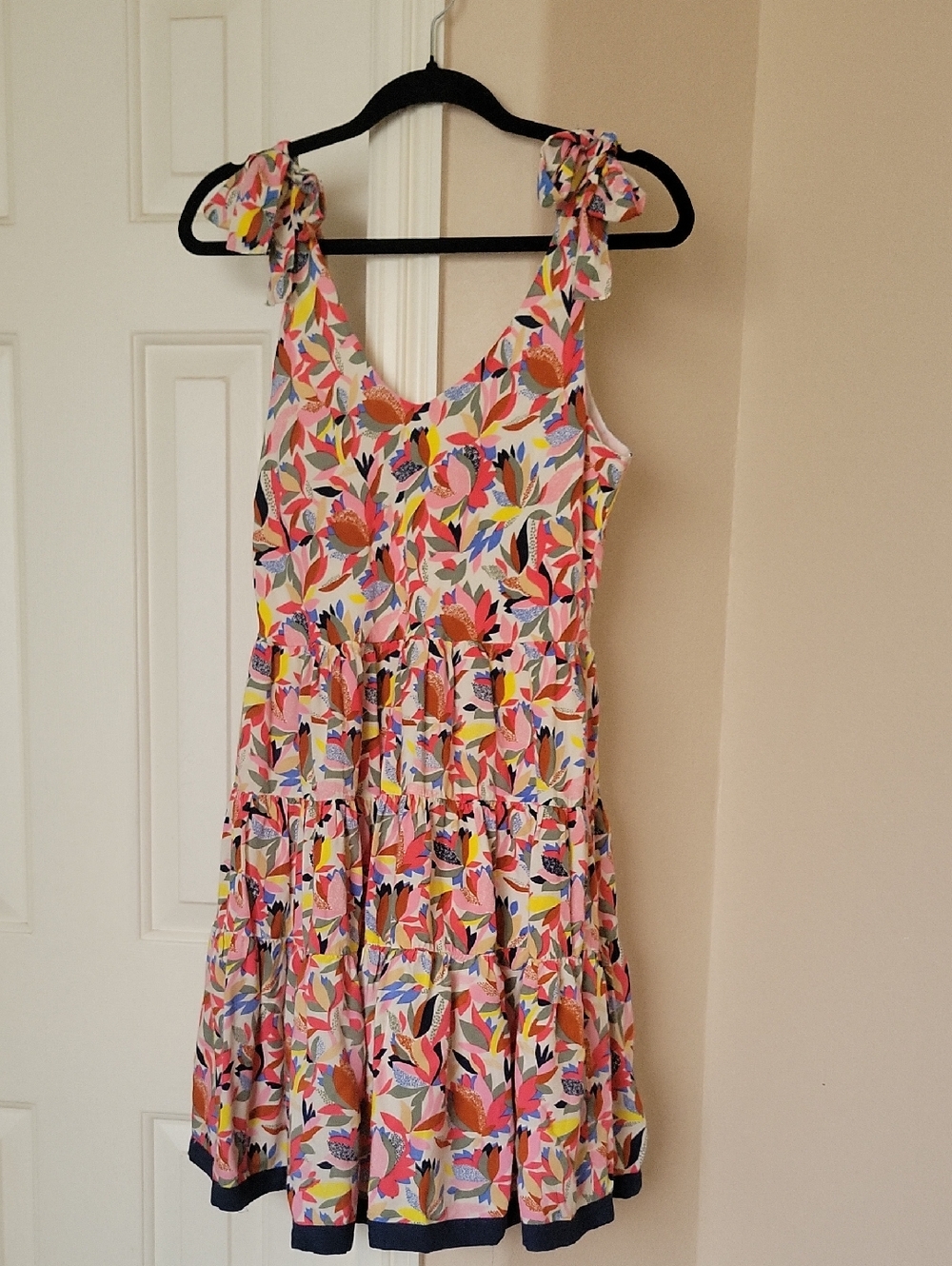 Anthropologie THML floral shoulder tie dress NWT size M